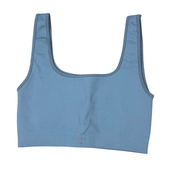 Set Active Ribbed Brami Crop Bralette Blue Size M/L - Picture 1 of 5
